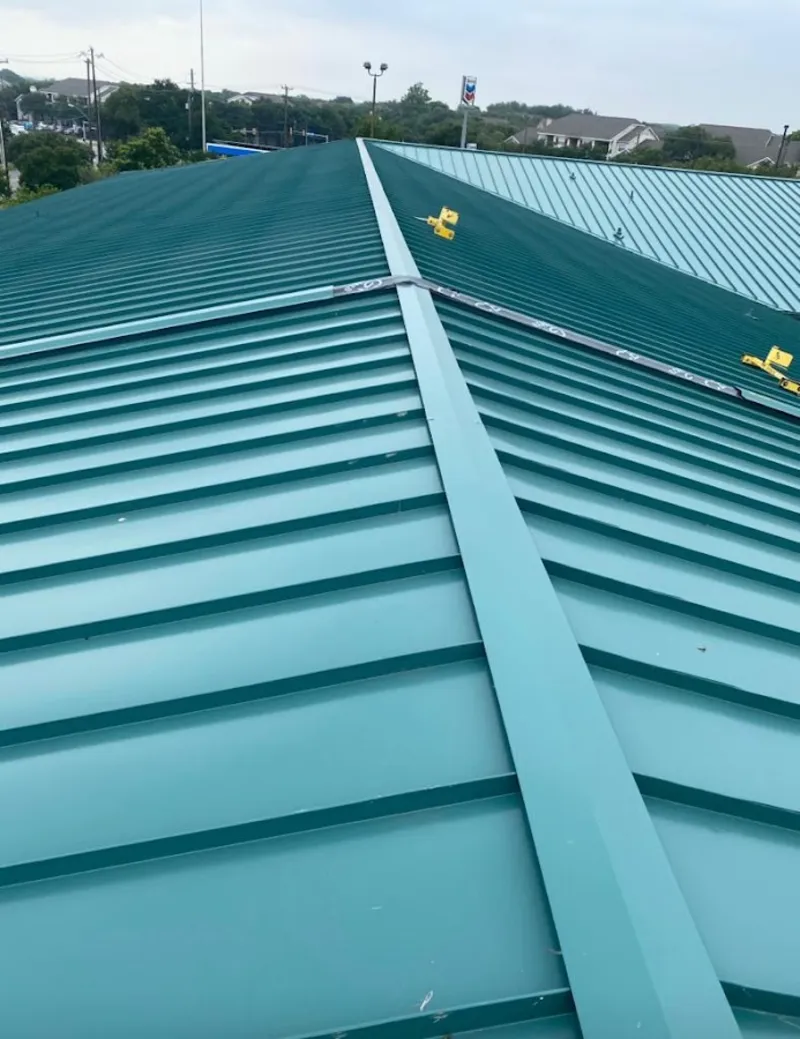 Green commercial metal roof ridge and valley for Metal Roof Repair in West York